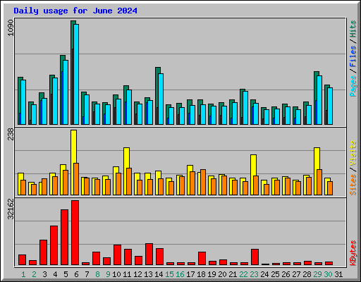 Daily usage for June 2024