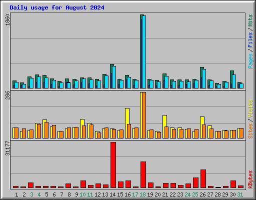 Daily usage for August 2024