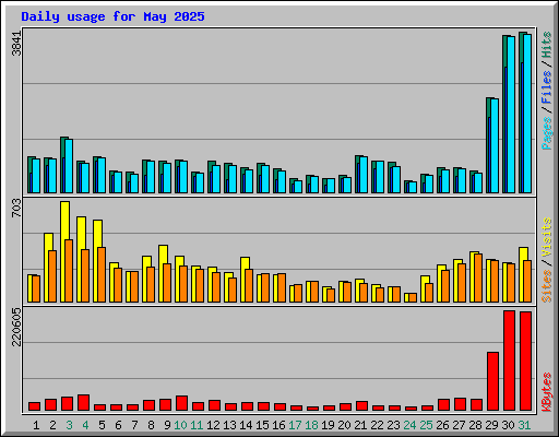 Daily usage for May 2025