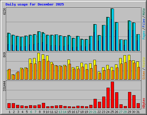 Daily usage for December 2025