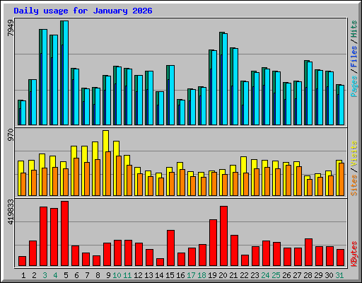 Daily usage for January 2026