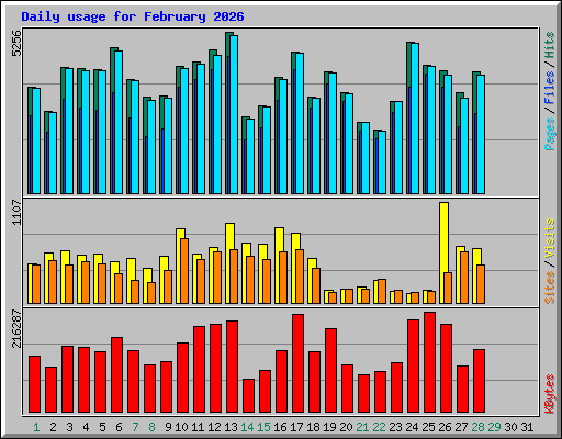 Daily usage for February 2026