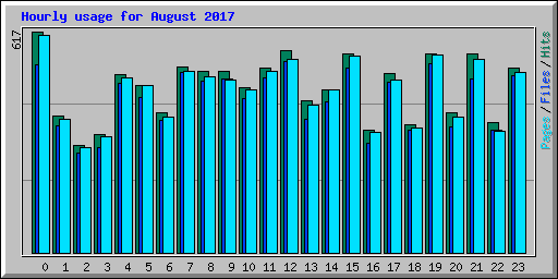 Hourly usage for August 2017