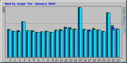 Hourly usage for January 2018