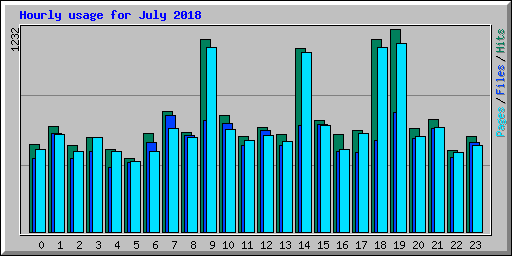 Hourly usage for July 2018