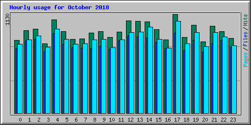 Hourly usage for October 2018
