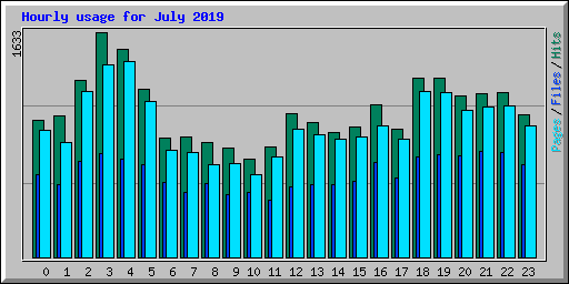 Hourly usage for July 2019