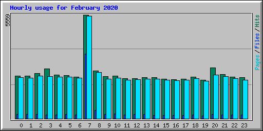 Hourly usage for February 2020