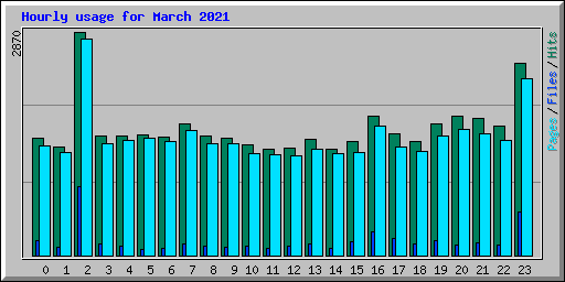 Hourly usage for March 2021