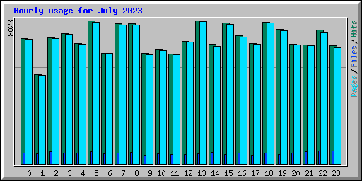Hourly usage for July 2023